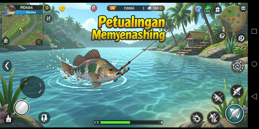 Tangkapan ikan yang memuaskan dalam gameplay IND666.