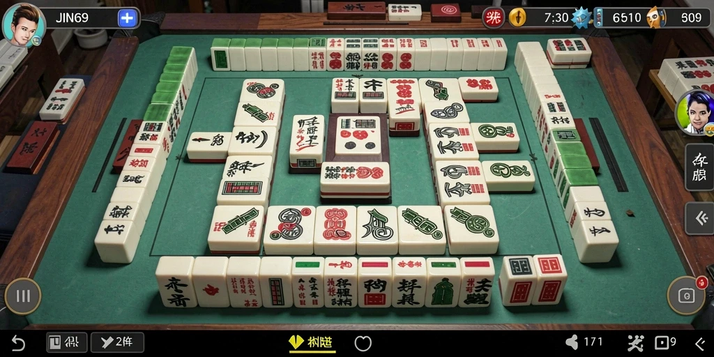 Tampilan gameplay Mahjong yang seru dan menantang.