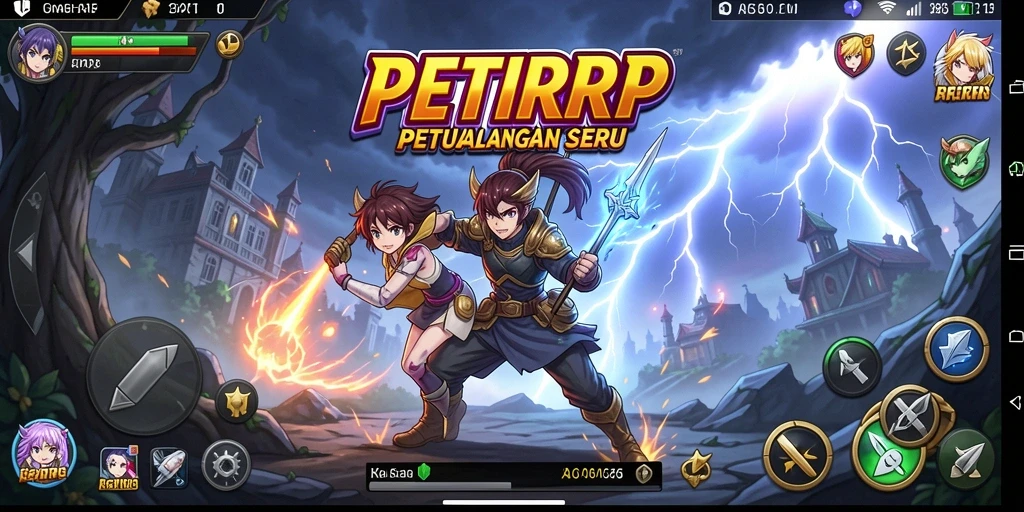 Screenshot gameplay yang menampilkan karakter Anime dalam pertarungan seru.
