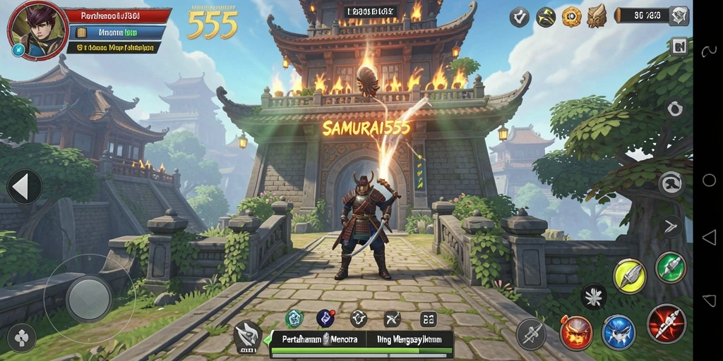 Tangkapan layar gameplay Tower Defense yang penuh aksi.