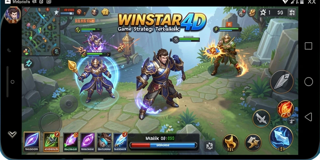 Tangkapan layar WINSTAR4D yang menunjukkan pertempuran strategis yang menegangkan.